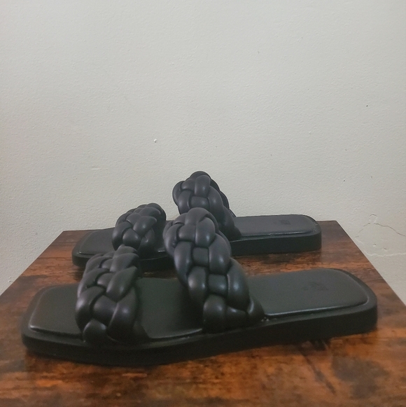 Womens H&M Black Braided Square Toe Sandals Size 7 - Picture 4 of 11